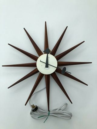 Vintage Mid Century Modern George Nelson Howard Miller Spike Wall Clock Atomic