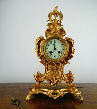 Antique French Rococo Louis Xv Style Boulle Mantel Clock Georges Verger Freres