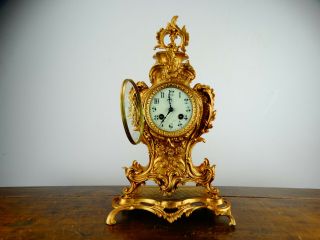 Antique French Rococo Louis XV Style Boulle Mantel Clock Georges Verger Freres 2