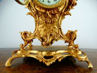 Antique French Rococo Louis XV Style Boulle Mantel Clock Georges Verger Freres 4