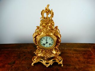 Antique French Rococo Louis XV Style Boulle Mantel Clock Georges Verger Freres 9