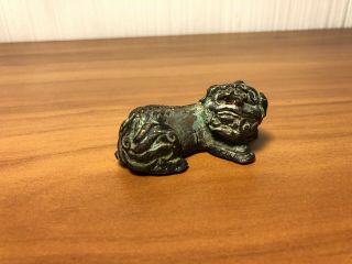 Chinese Old Beast Bronze Paper Weight