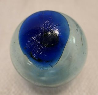 Vintage Glass Fishing Float Cobalt Blue Seal Mark 171 Asahi Japan G14