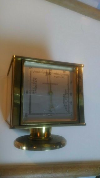 Swiss Relief Solid Brass Rotation Weather Station Barometer Ocean City,  NJ Bank 2
