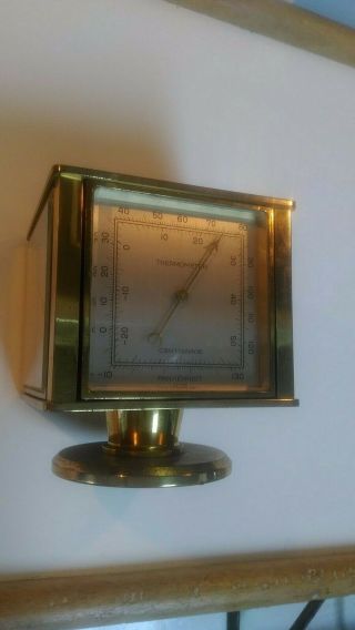 Swiss Relief Solid Brass Rotation Weather Station Barometer Ocean City,  NJ Bank 4