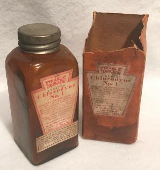 Antique Chlorodyne No.  1 Morphine Cannabis Indica Apothecary Pharmacy Bottle Rare
