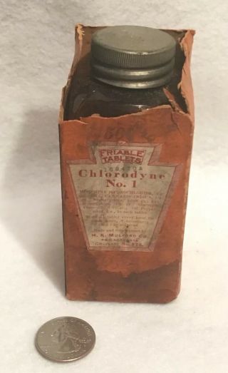 Antique Chlorodyne No.  1 Morphine Cannabis Indica Apothecary Pharmacy Bottle Rare 7