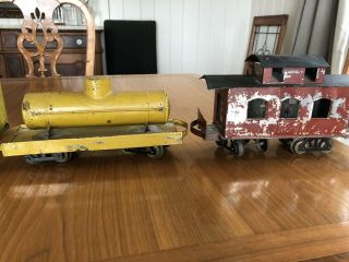 Vintage Antique Train Set Tin cars 3