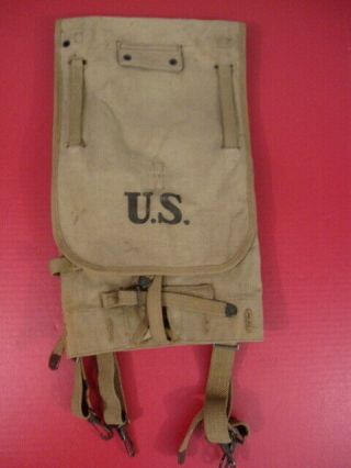Wwi Era Us Army M1910 Haversack Pack - Khaki Color - Perkins Campbell 1917 Xlnt