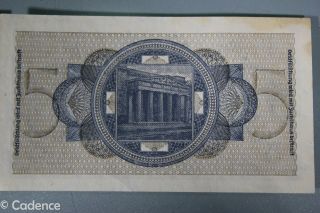 WW2 German 5 Marks Reichsmark Banknote Bill 3 Consecutive Serial Numbers UNC 3 8