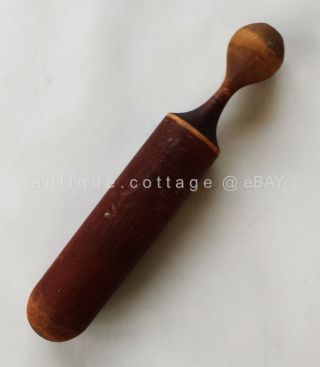 Antique Wood Turned 10.  75 " Pestle Masher Only No Mortar Aafa Treen Herb Medicine