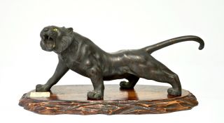 Fine Japanese Bronze Okimono Of A Tiger - Meiji Period