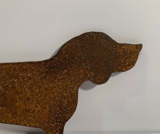 Antique American Folk Art Sheet Iron Dachshund Dog Barn Whimsy Ca 1930s 7