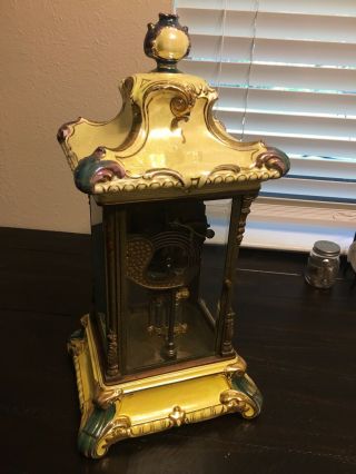 Ansonia Porcelain Crystal Regulator Clock No.  3 Model Rare Vintage 3