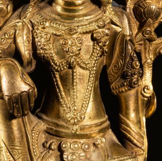 Chinese Antique/Vintage Gilt Bronze Figure Of Buddha Manjusri 9