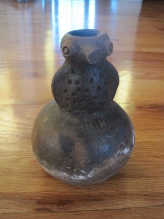 Clay ? Owl Pottery Water Jug ? Hole On Top Old Asian Chinese ?