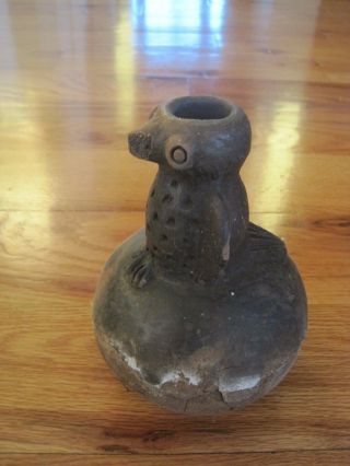 Clay ? Owl Pottery Water Jug ? Hole on Top Old Asian Chinese ? 2