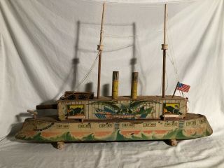 Reed Bliss Paper Litho Battleship Vintage Toy Circa 1880 