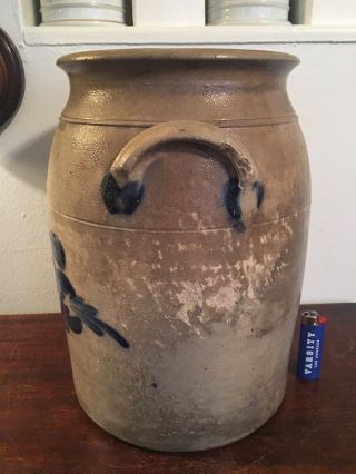 Cowden & Wilcox Harrisburg,  PA Salt Glazed 3 Gal Stoneware Crock Cobalt c 1870 5