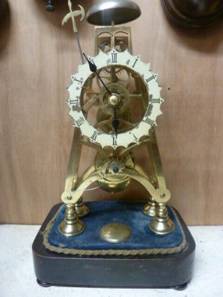 Fine Victorian English Fusee Skeleton Clock With Passing Strike
