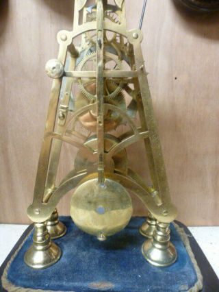 Fine Victorian English fusee skeleton clock with passing strike 7