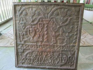 Cast Iron Stove Plate By Thomas Pots,  Dated 1758