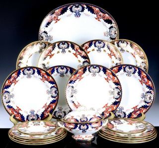 Excellnt Royal Crown Derby 1278 Imari Dinner Set For Four Plus Platter & Tureen