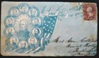 65 Civil War Patriotic - General Scott & Staff " Defenders Of The Union " Front