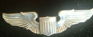 Ww11 Sterling Air Force Wing Pin 3.  25 " Engraved Lt.  Wl Carrs Dated 1942 25.  4 Gra