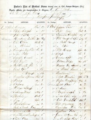 1864,  Rowse Clark,  34th Mass.  Infantry,  group of documents,  medical stores 3
