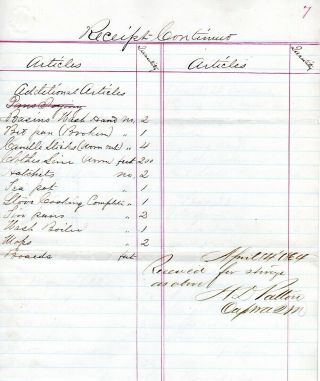 1864,  Rowse Clark,  34th Mass.  Infantry,  group of documents,  medical stores 6