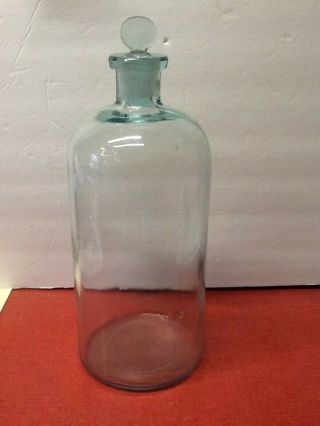 Antique J.  T.  Baker Chemical Co.  Aqua Apothecary Bottle /jar