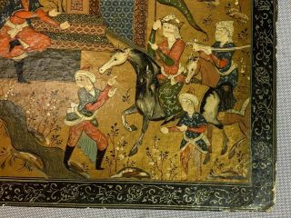 Islamic Persian Painting Illuminated Manuscript Book Cover Papier Mache Lacquer 10