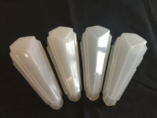 1930s Frosted Art Deco Glass Wall Lights