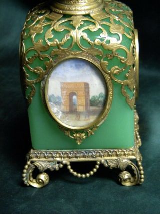 Palais Royal 19th Century French Perfume Bottle Gilt Brass & Green Blown Glass 3