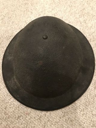 World War 1 American Doughboy Helmet W/original Leather Chin Strap And Liner