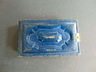 Antique Miniature Blue Leather Tintype Album With Some Civil War Photographs