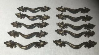 60 Vintage French Provencial Drawer Handles Pulls Antique Brass Color 7 1/2 Inch