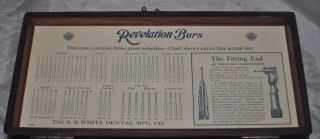 S.  S.  WHITE DENTAL MFG CO Vintage Dentist Dentistry Box,  Revelation Bur 2