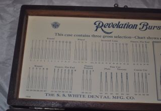 S.  S.  WHITE DENTAL MFG CO Vintage Dentist Dentistry Box,  Revelation Bur 3