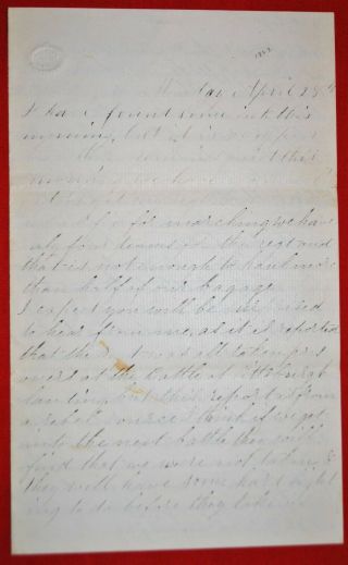 1862 Letter From Cw Soldier To Parents - " Captured Two Hundred Rebel Cavalry "