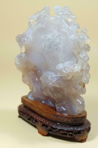 Antique Quality Hand Carved Chinese Agate Stone Carving Figural Bird Sculpture 4