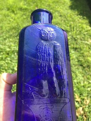 Owl Drug Company Cobalt Blue Sqaure Bath Salts Poison San Francisco 9 1/2 "