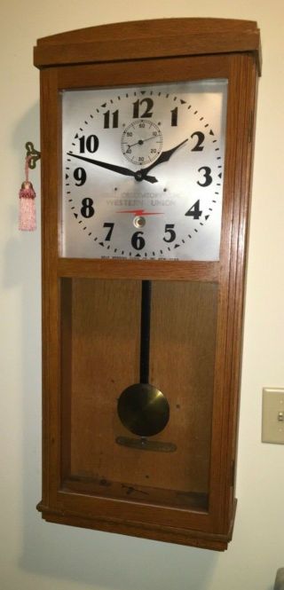 Self Winding Clock Company,  Western Union,  80 Beat,  Model 81 Wall Clock