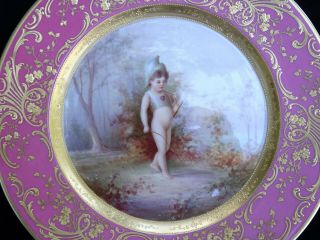 Antique Cac Lenox / Tiffany & Co.  " Cupid Love Warrior " Cabinet Plate