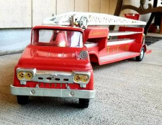 Rare 1950 ' s Tonka 3 Fire Truck Play Set.  BOX. 5