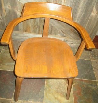 Vtg Bentwood Thonet Side Chair Mid Century Modern Solid Oak Dining Room Rare
