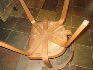 Vtg BENTWOOD THONET SIDE chair mid century modern SOLID OAK DINING ROOM RARE 3