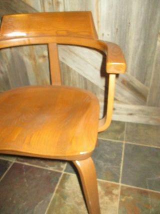 Vtg BENTWOOD THONET SIDE chair mid century modern SOLID OAK DINING ROOM RARE 6