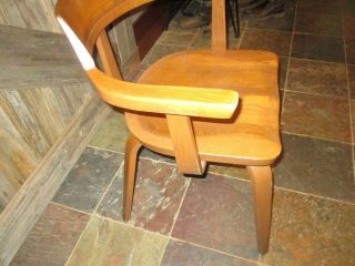 Vtg BENTWOOD THONET SIDE chair mid century modern SOLID OAK DINING ROOM RARE 7